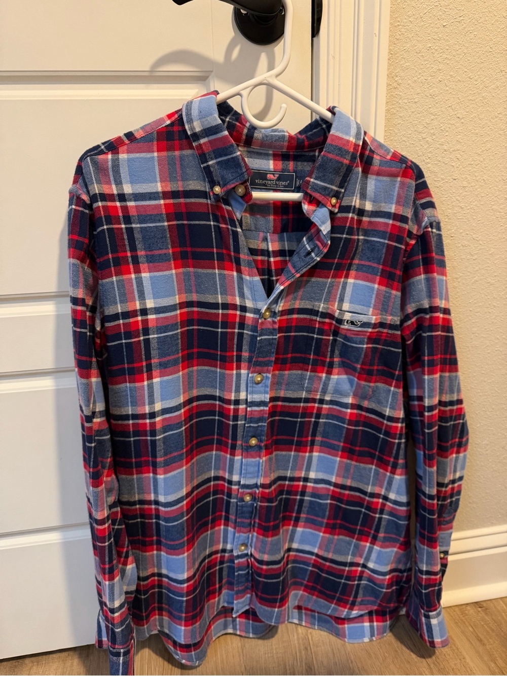 vineyard vines Plaid Flannel Shirt Blue & Red Large